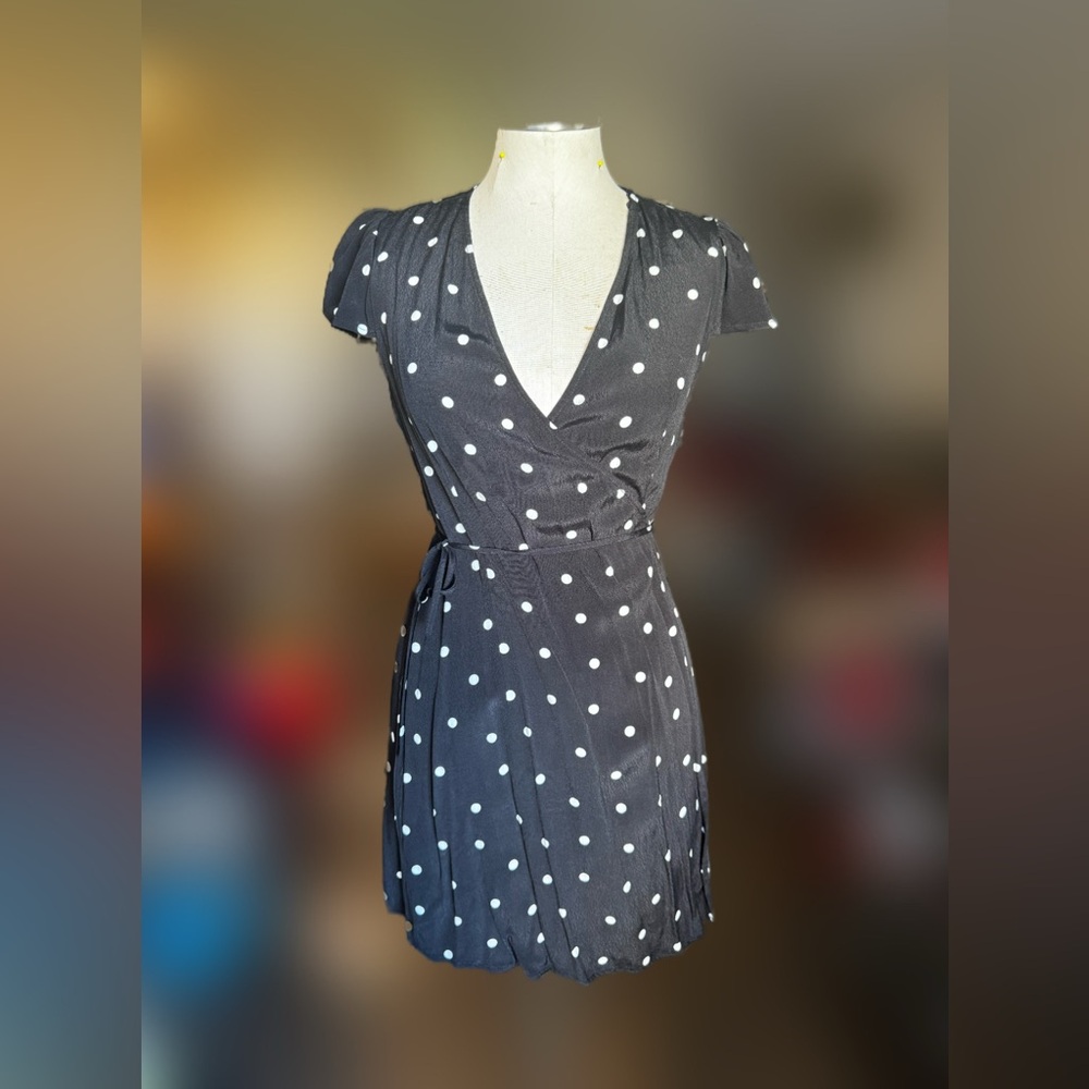 Forever 21 black and white polka dot wrap dress. New with tags.